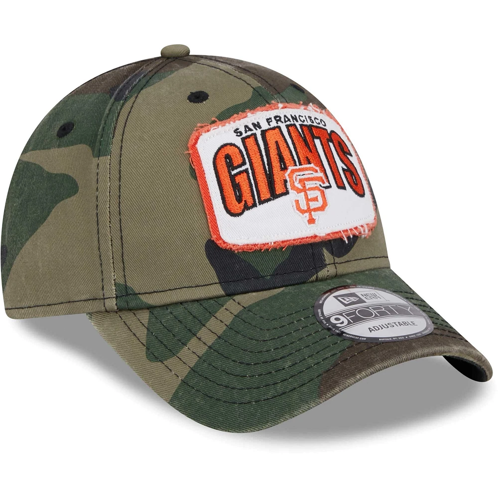 Casquette réglable New Era camouflage San Francisco Giants Gameday 9FORTY pour hommes