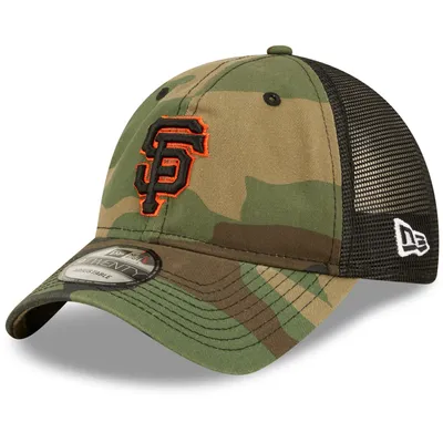 Men's New Era Camo San Francisco Giants Woodland Camo Trucker 9FIFTY Snapback  Hat