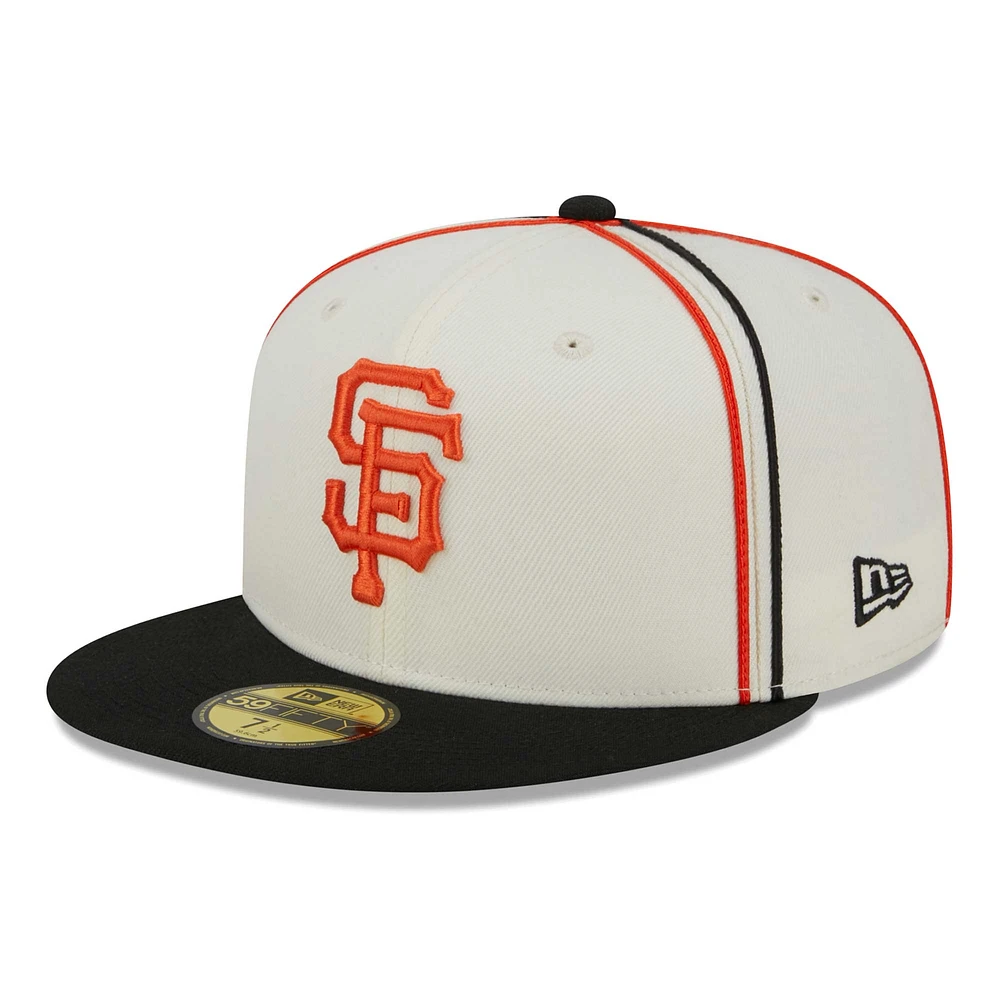 Men's New Era  Cream/Black San Francisco Giants Chrome Sutash 59FIFTY Fitted Hat