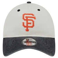 Men's New Era  Cream/Black San Francisco Giants Classic Sidescript 9TWENTY Adjustable Hat