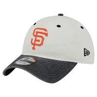 Men's New Era  Cream/Black San Francisco Giants Classic Sidescript 9TWENTY Adjustable Hat