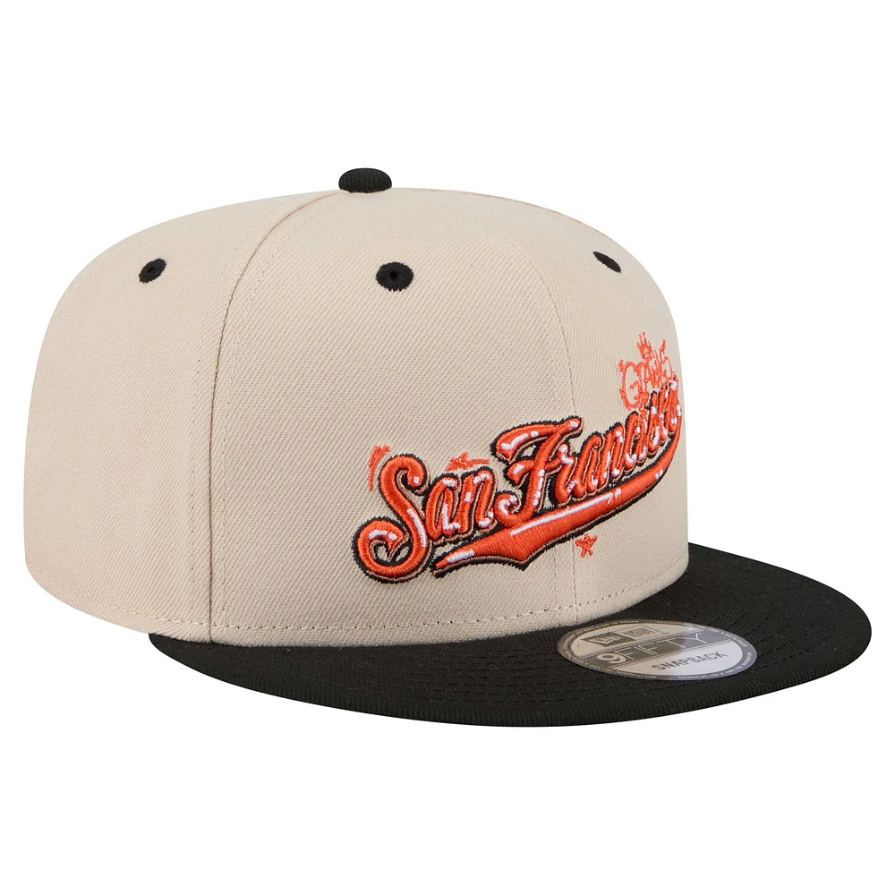 Men's New Era  Cream/Black San Francisco Giants Team Art 9FIFTY Snapback Hat