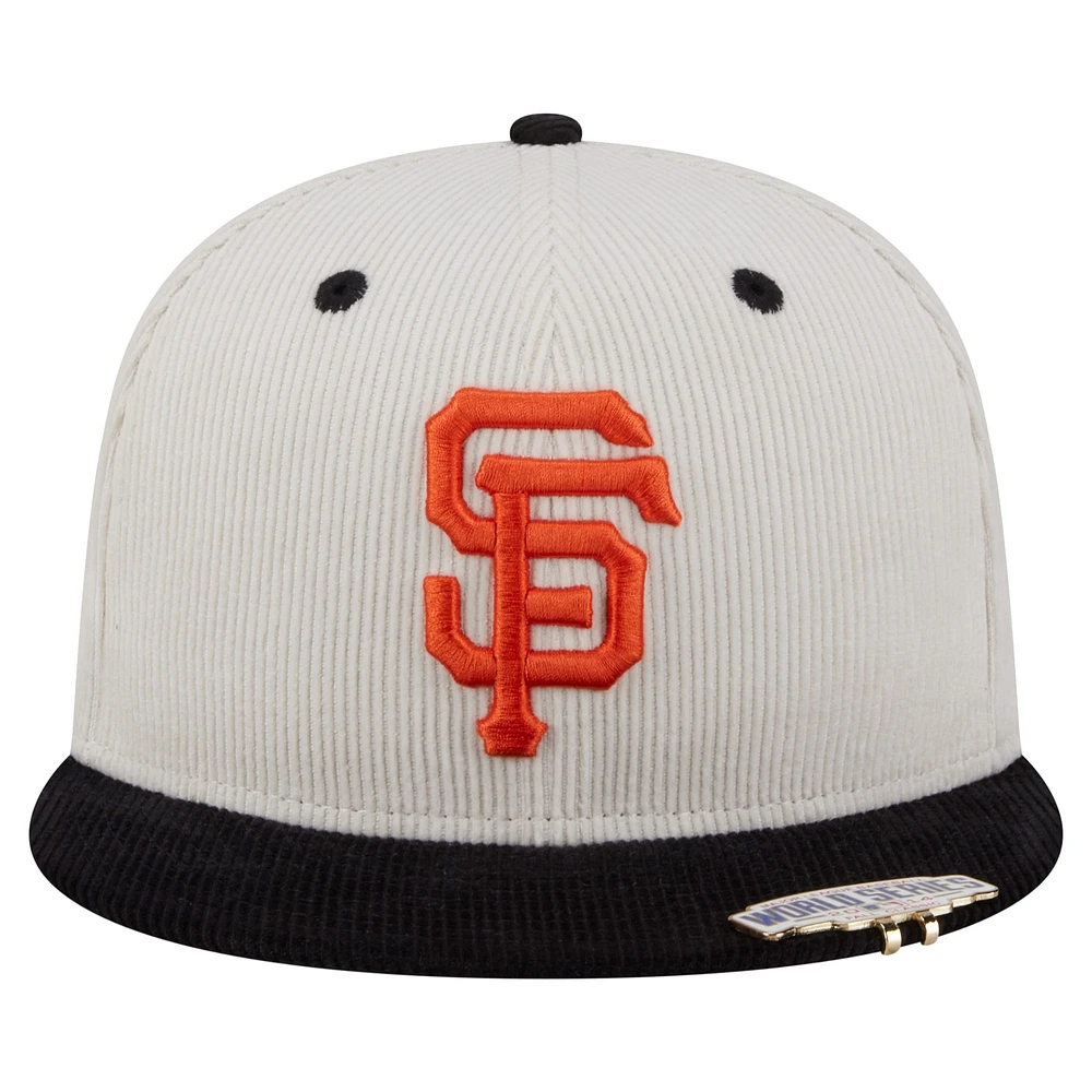 Men's New Era Cream/Black San Francisco Giants Two-Tone Corduroy 59FIFTY Fitted Hat
