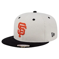 Men's New Era Cream/Black San Francisco Giants Two-Tone Corduroy 59FIFTY Fitted Hat