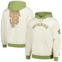 Men's New Era Cream/Green San Francisco Giants Color Pop Pullover Hoodie