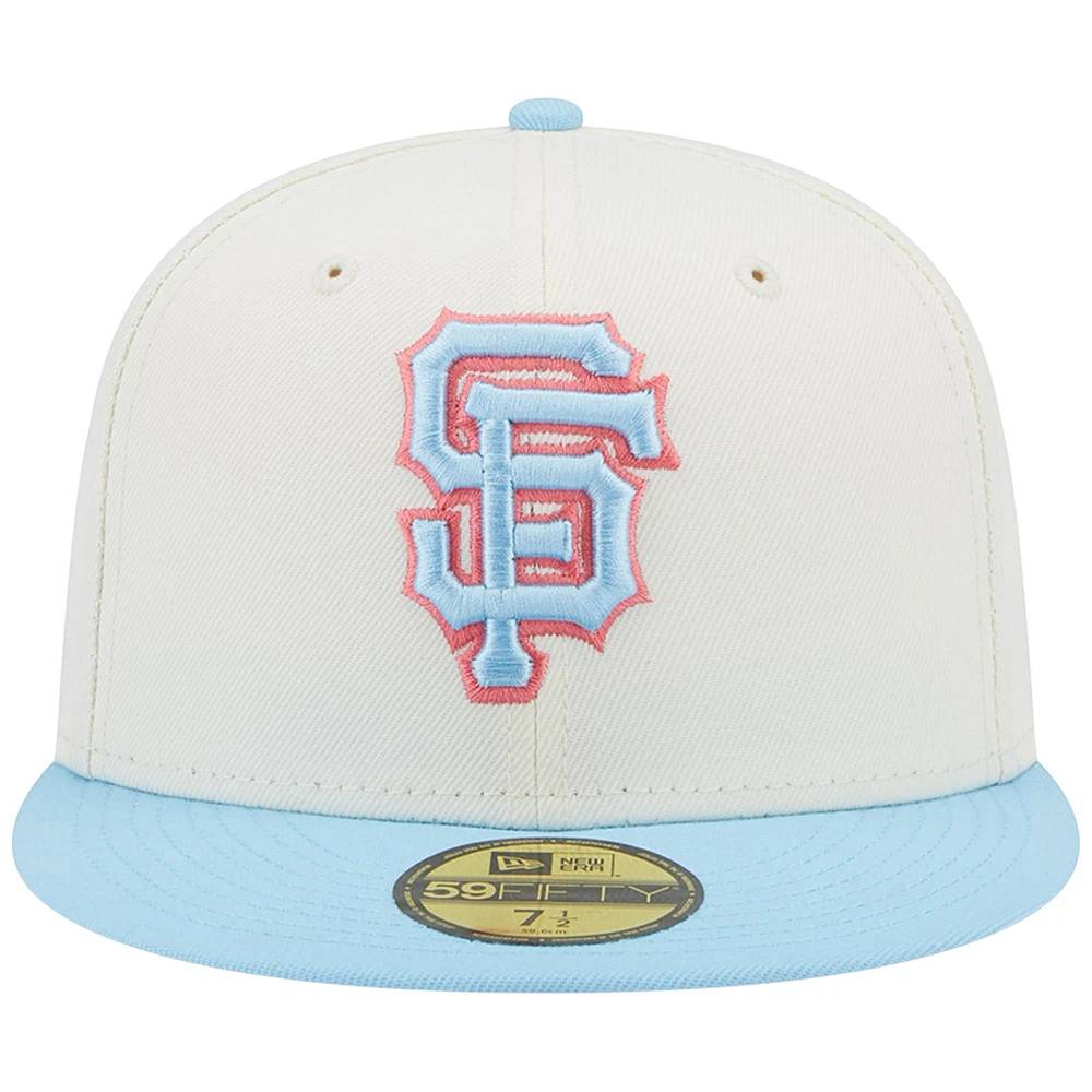 Casquette ajustée 59FIFTY printemps couleur crème/bleu clair San Francisco Giants New Era pour homme