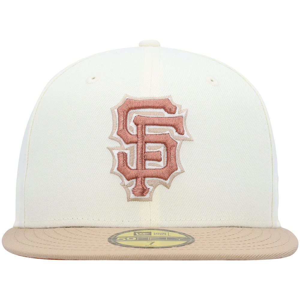 Men's New Era Cream San Francisco Giants Chrome Camel Rust Undervisor 59FIFTY Fitted Hat