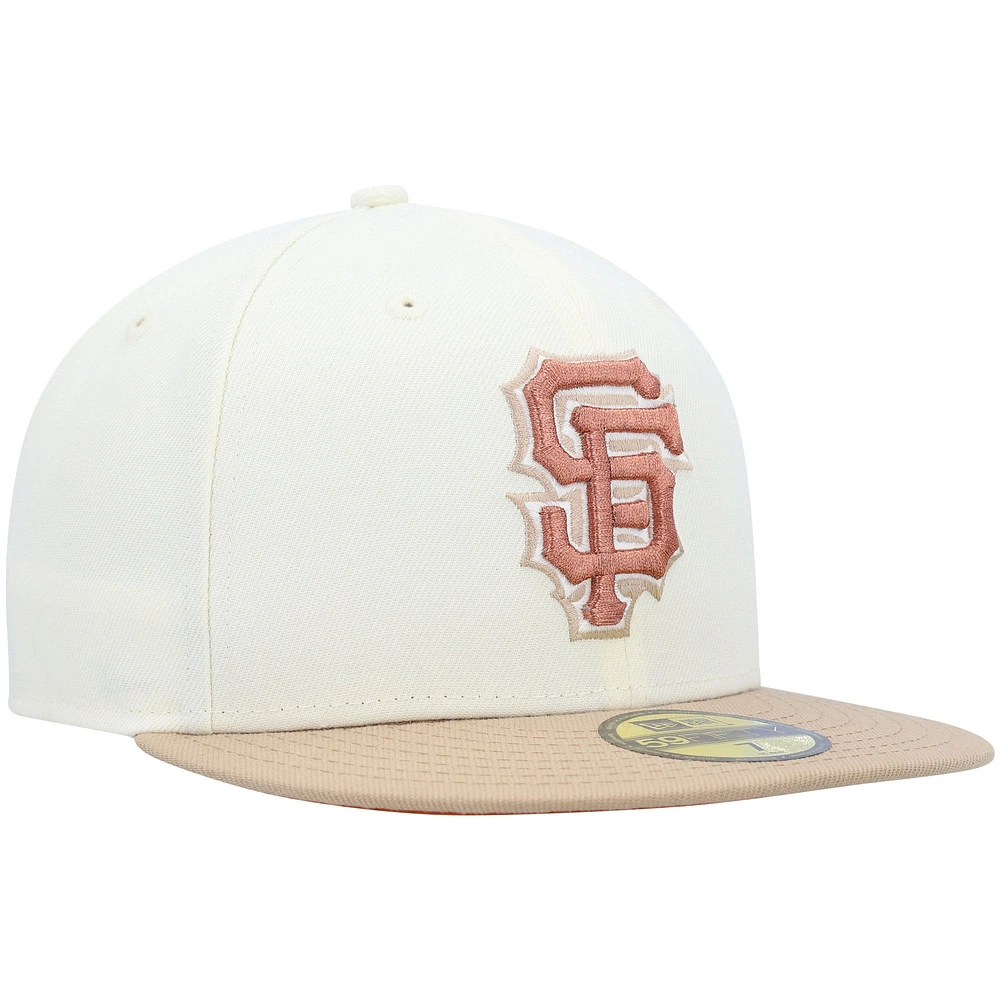 Men's New Era Cream San Francisco Giants Chrome Camel Rust Undervisor 59FIFTY Fitted Hat