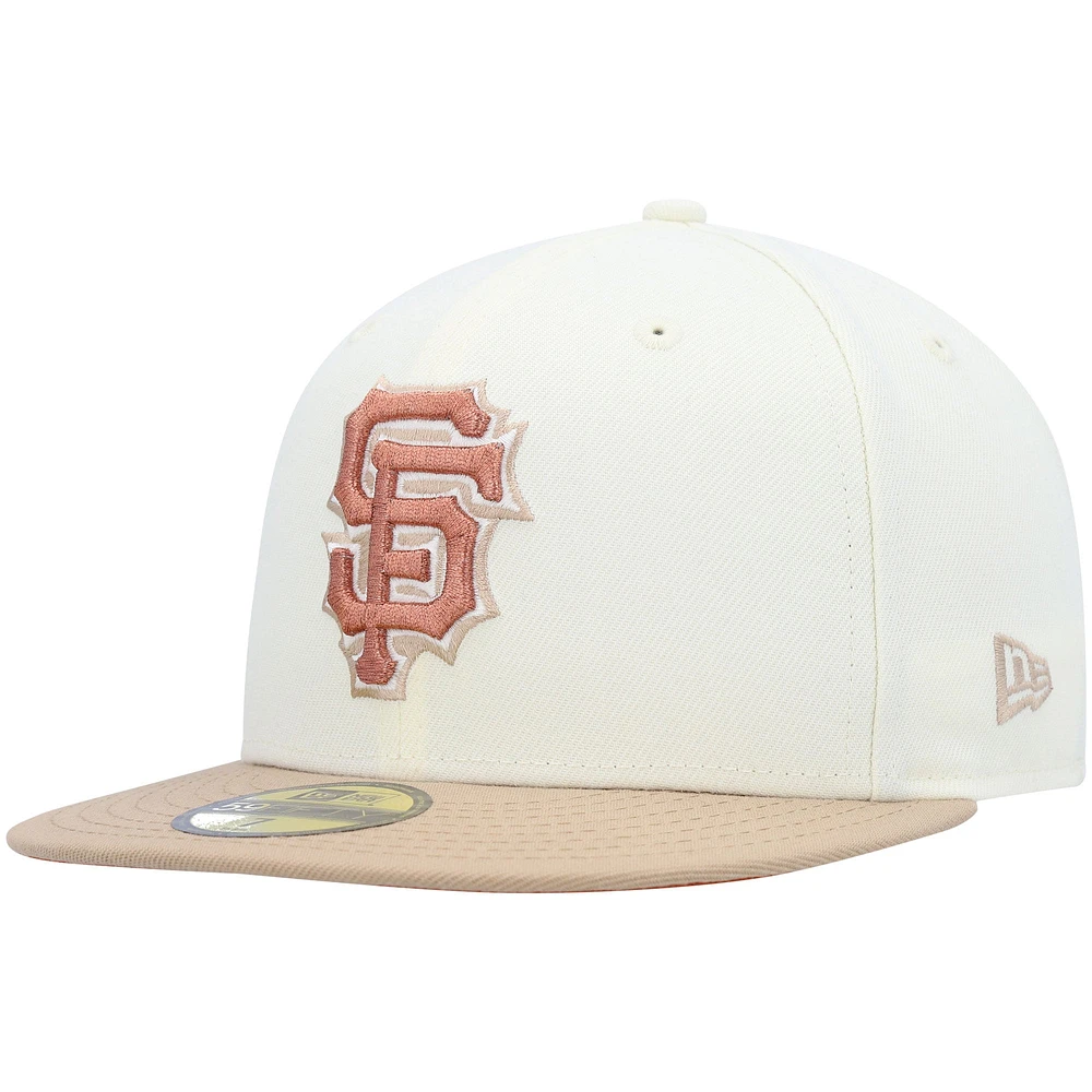 Men's New Era Cream San Francisco Giants Chrome Camel Rust Undervisor 59FIFTY Fitted Hat