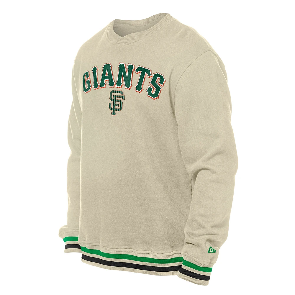 Sweat-shirt à capuche en sergé crème San Francisco Giants pour homme New Era
