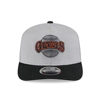 Men's New Era /Black San Francisco Giants 2025 Batting Practice 9SEVENTY Stretch-Snap Trucker Hat