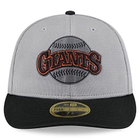 Casquette d'entraînement au bâton à profil bas 59FIFTY pour homme New Era gris/noir San Francisco Giants 2025