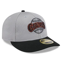 Casquette d'entraînement au bâton à profil bas 59FIFTY pour homme New Era gris/noir San Francisco Giants 2025