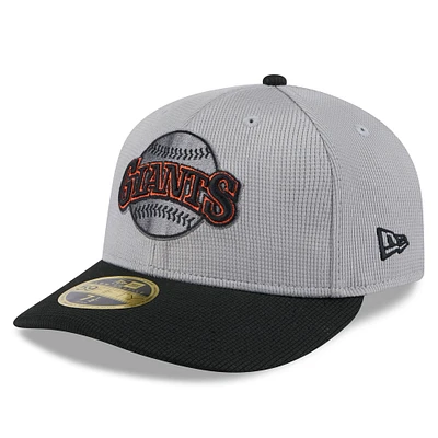 Casquette d'entraînement au bâton à profil bas 59FIFTY pour homme New Era gris/noir San Francisco Giants 2025