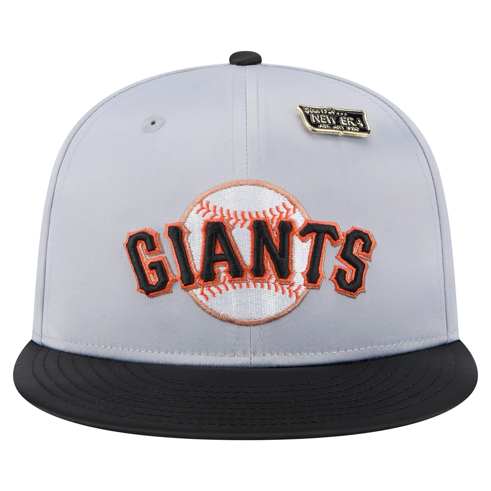 Men's New Era Gray/Black San Francisco Giants Satin 59FIFTY Fitted Hat