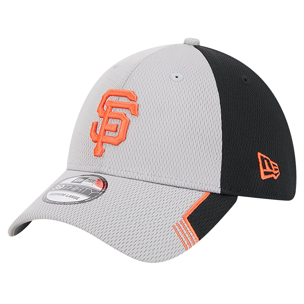 Men's New Era Gray/Black San Francisco Giants Visor Trim 39THIRTY Flex Hat