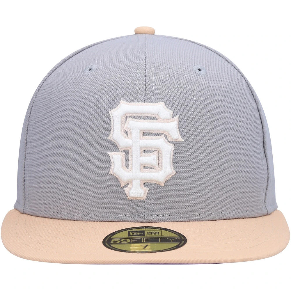 Men's New Era Gray/Peach San Francisco Giants 2007 MLB All-Star Game Purple Undervisor 59FIFTY Fitted Hat