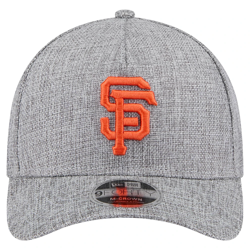 Men's New Era Gray San Francisco Giants Cotton Weave M-Crown A-Frame 9FORTY Adjustable Hat