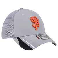 Men's New Era  Gray San Francisco Giants Linear 39THIRTY Flex-Fit Hat