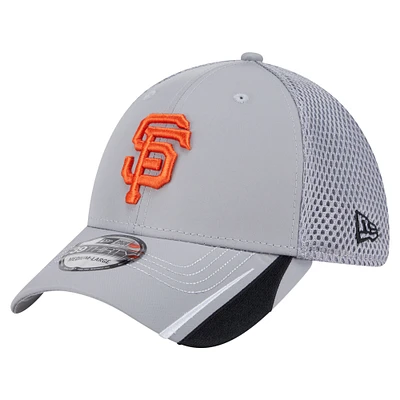 Men's New Era  Gray San Francisco Giants Linear 39THIRTY Flex-Fit Hat