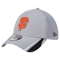 Men's New Era  Gray San Francisco Giants Linear 39THIRTY Flex-Fit Hat