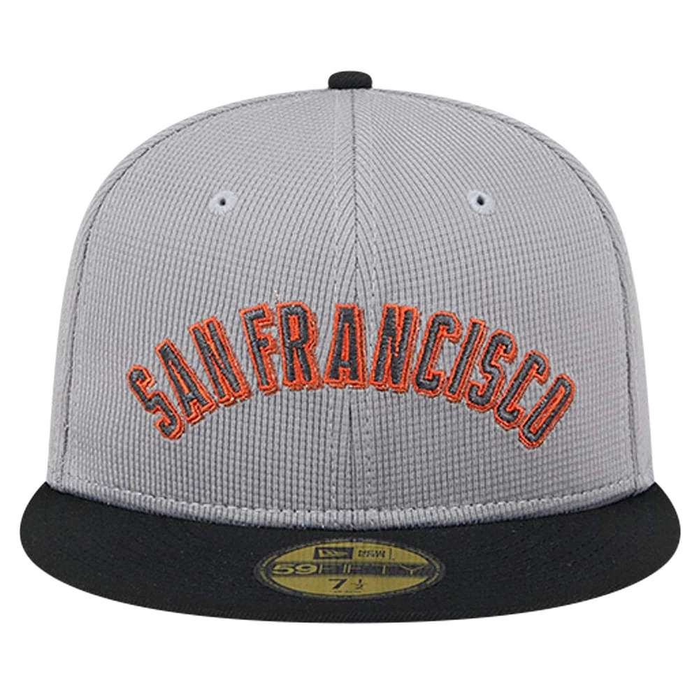 Casquette ajustée 59FIFTY en maille Pivot des Giants de San Francisco New Era pour hommes, grise