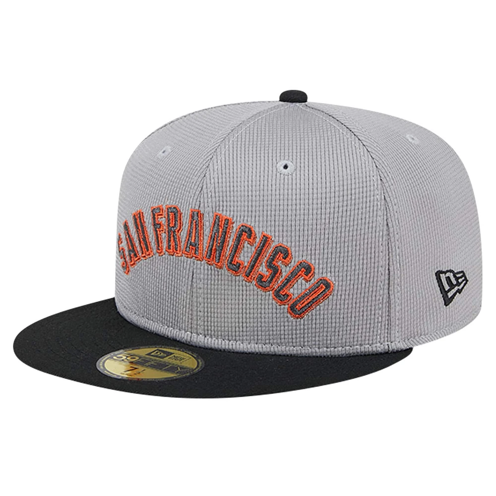 Casquette ajustée 59FIFTY en maille Pivot des Giants de San Francisco New Era pour hommes, grise