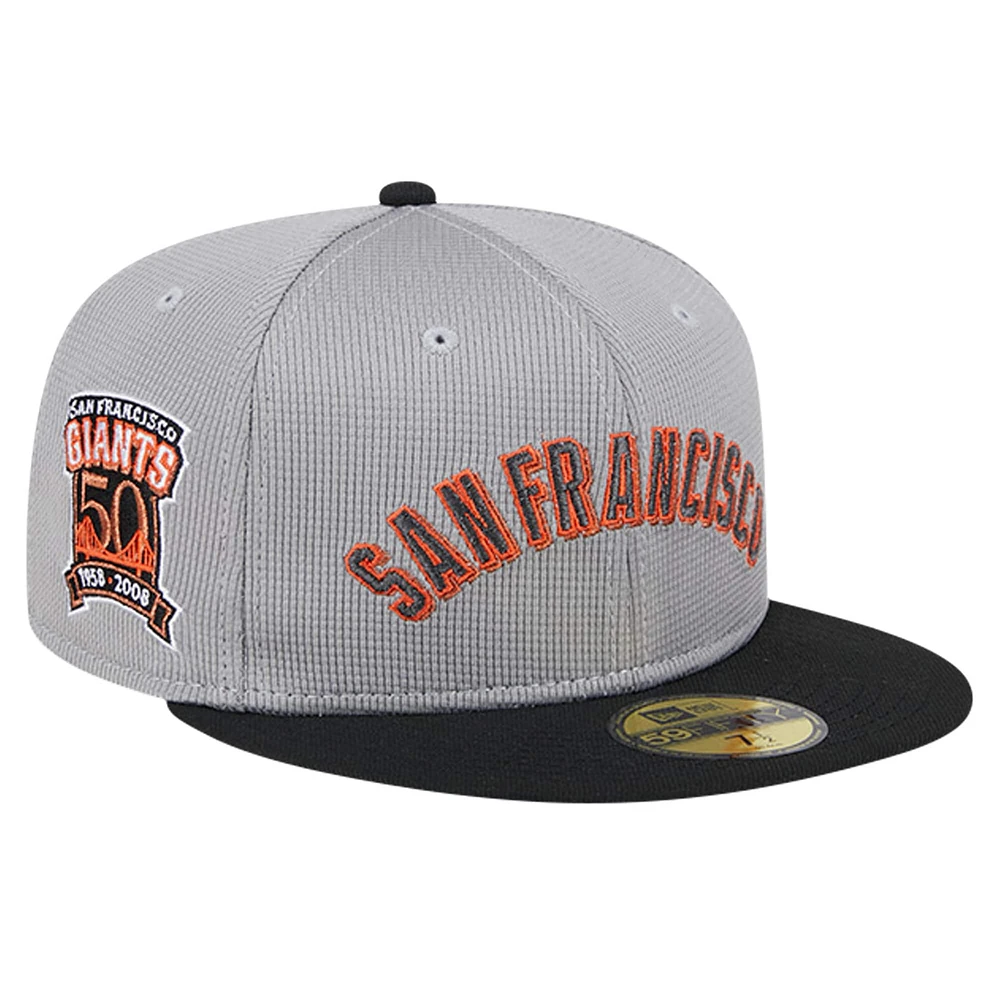 Casquette ajustée 59FIFTY en maille Pivot des Giants de San Francisco New Era pour hommes, grise