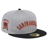 Men's New Era Gray San Francisco Giants Pivot Mesh 59FIFTY Fitted Hat