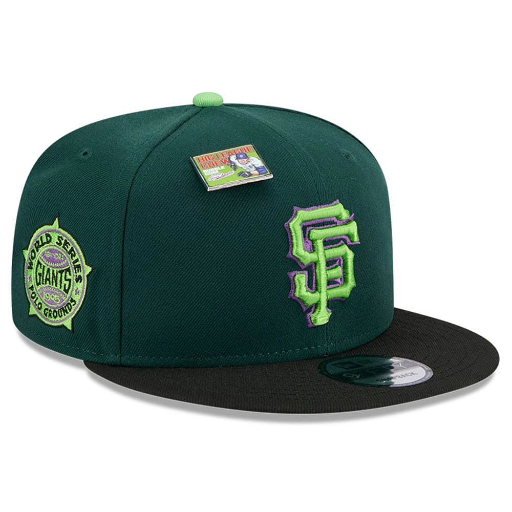 Men's New Era Green/Black San Francisco Giants Sour Apple Big League Chew Flavor Pack 9FIFTY Snapback Hat