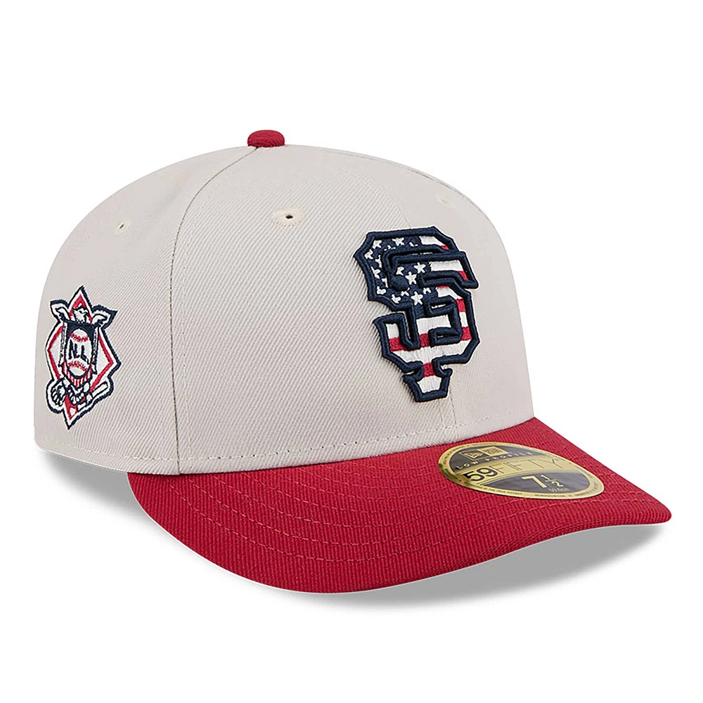 Men's New Era  Khaki/Red San Francisco Giants 2024 Fourth of July Low Profile 59FIFTY Fitted Hat