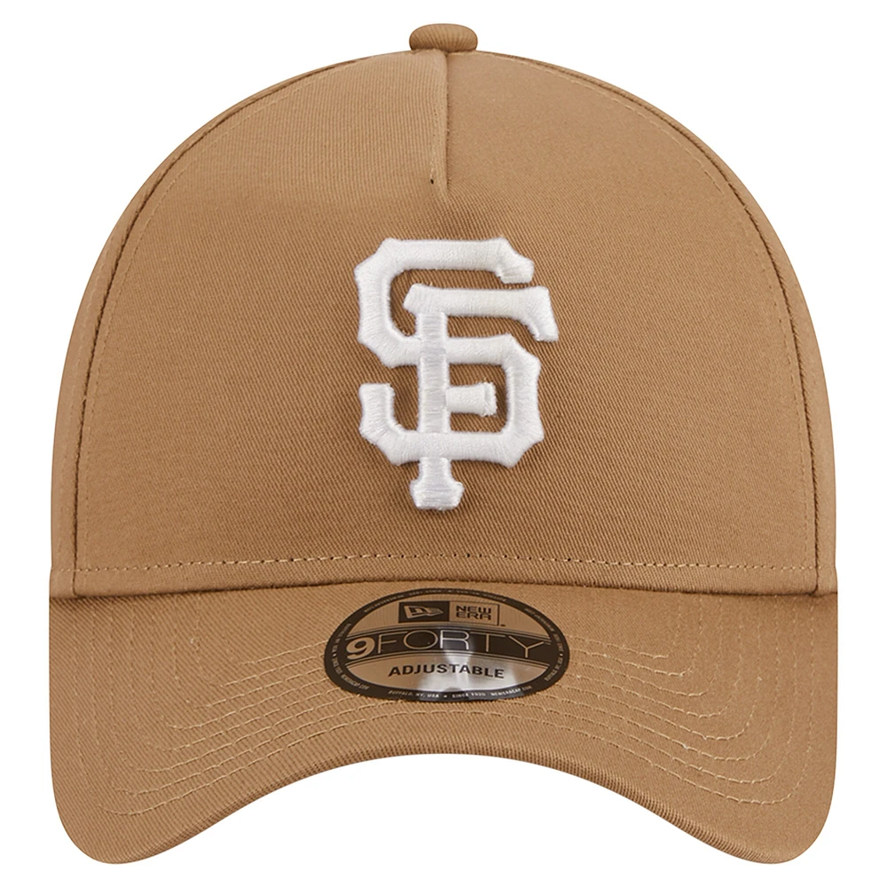 Men's New Era Khaki San Francisco Giants A-Frame 9FORTY Adjustable Hat