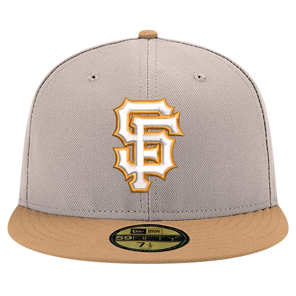 Men's New Era Khaki San Francisco Giants Stone Panama 59FIFTY Fitted Hat