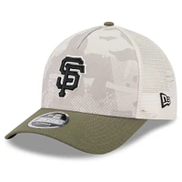 Casquette ajustable New Era 9FORTY M-Crown A-Frame beige clair/olive pour homme