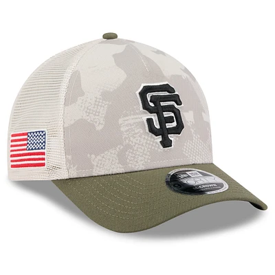 Casquette ajustable New Era 9FORTY M-Crown A-Frame beige clair/olive pour homme