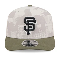 Men's New Era Light Beige/Olive San Francisco Giants 2025 Armed Forces Day 9SEVENTY Stretch-Snap Hat