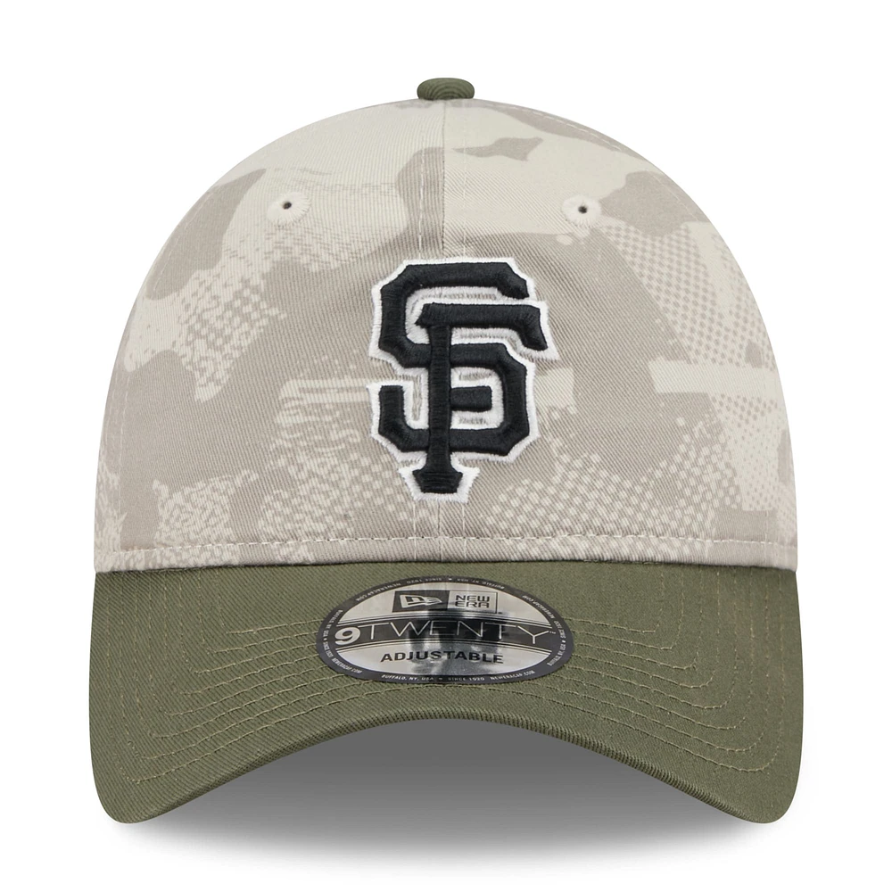 Men's New Era Light Beige/Olive San Francisco Giants 2025 Armed Forces Day 9TWENTY Adjustable Hat