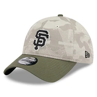 Men's New Era Light Beige/Olive San Francisco Giants 2025 Armed Forces Day 9TWENTY Adjustable Hat