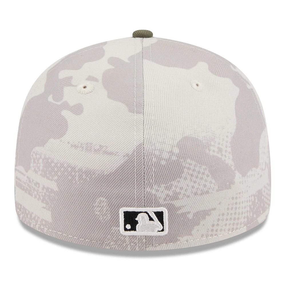 Men's New Era Light Beige/Olive San Francisco Giants 2025 Armed Forces Day Low Profile 59FIFTY Fitted Hat