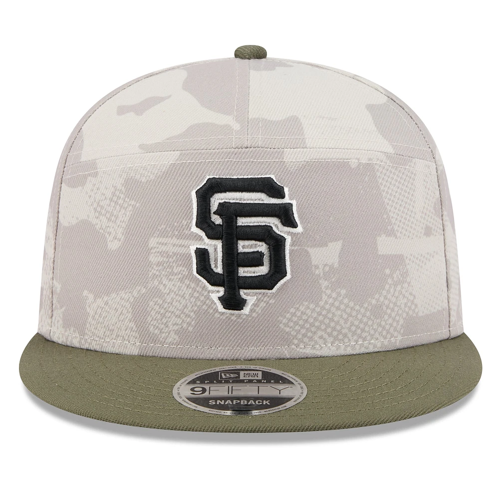 Men's New Era Light Beige/Olive San Francisco Giants 2025 Armed Forces Day Split Panel 9FIFTY Snapback Hat