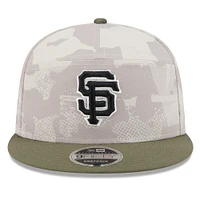 Men's New Era Light Beige/Olive San Francisco Giants 2025 Armed Forces Day Split Panel 9FIFTY Snapback Hat