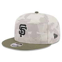 Men's New Era Light Beige/Olive San Francisco Giants 2025 Armed Forces Day Split Panel 9FIFTY Snapback Hat