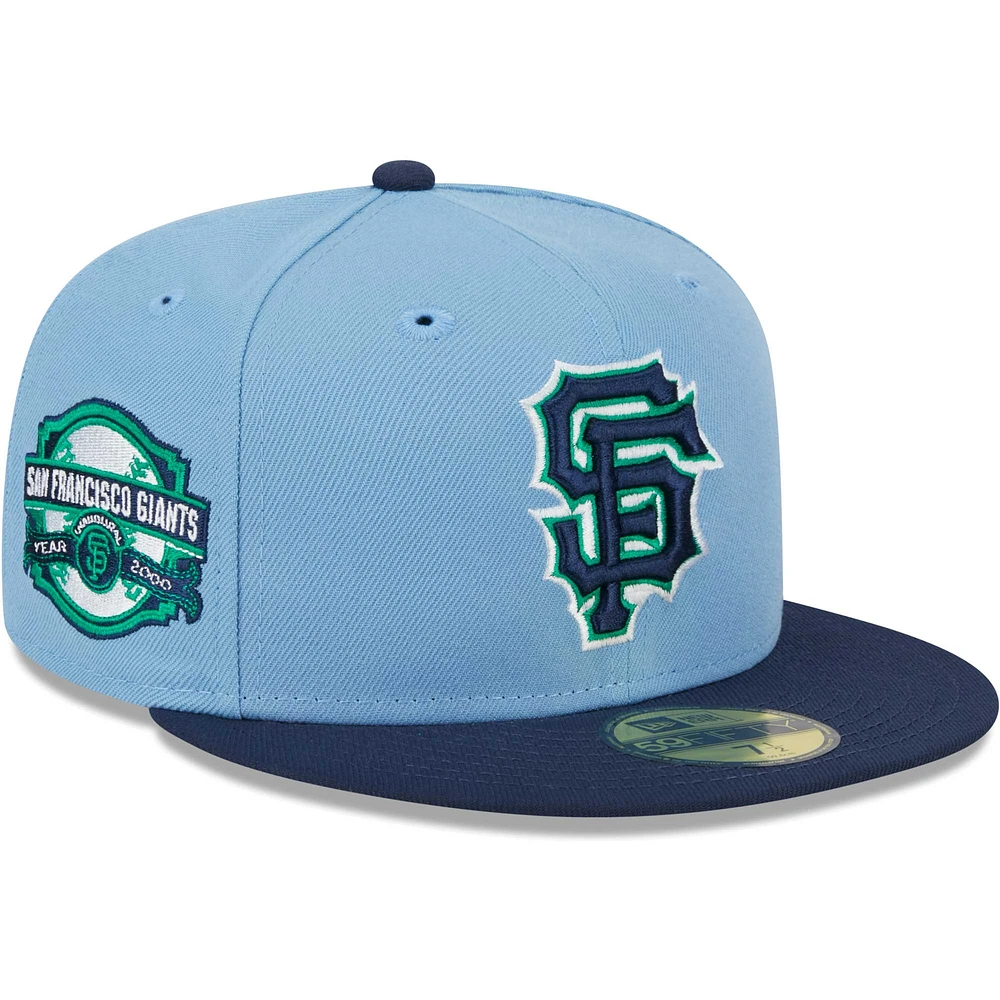 Casquette ajustée 59FIFTY Undervisor verte des Giants de San Francisco New Era bleu clair/bleu marine