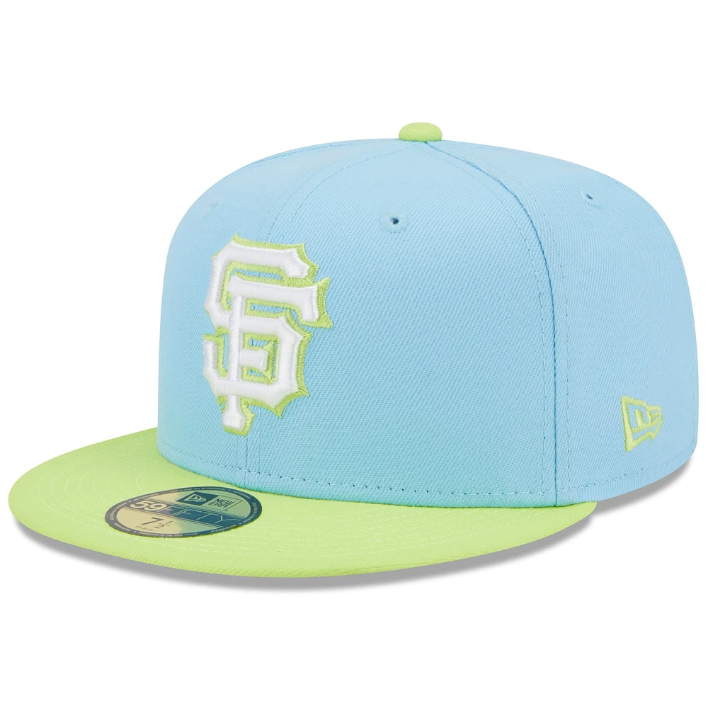 Casquette ajustée 59FIFTY Spring Color Two-Tone pour homme des San Francisco Giants New Era bleu clair/vert fluo