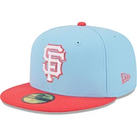 Men's New Era Light Blue/Red San Francisco Giants Spring Color Two-Tone 59FIFTY Fitted Hat