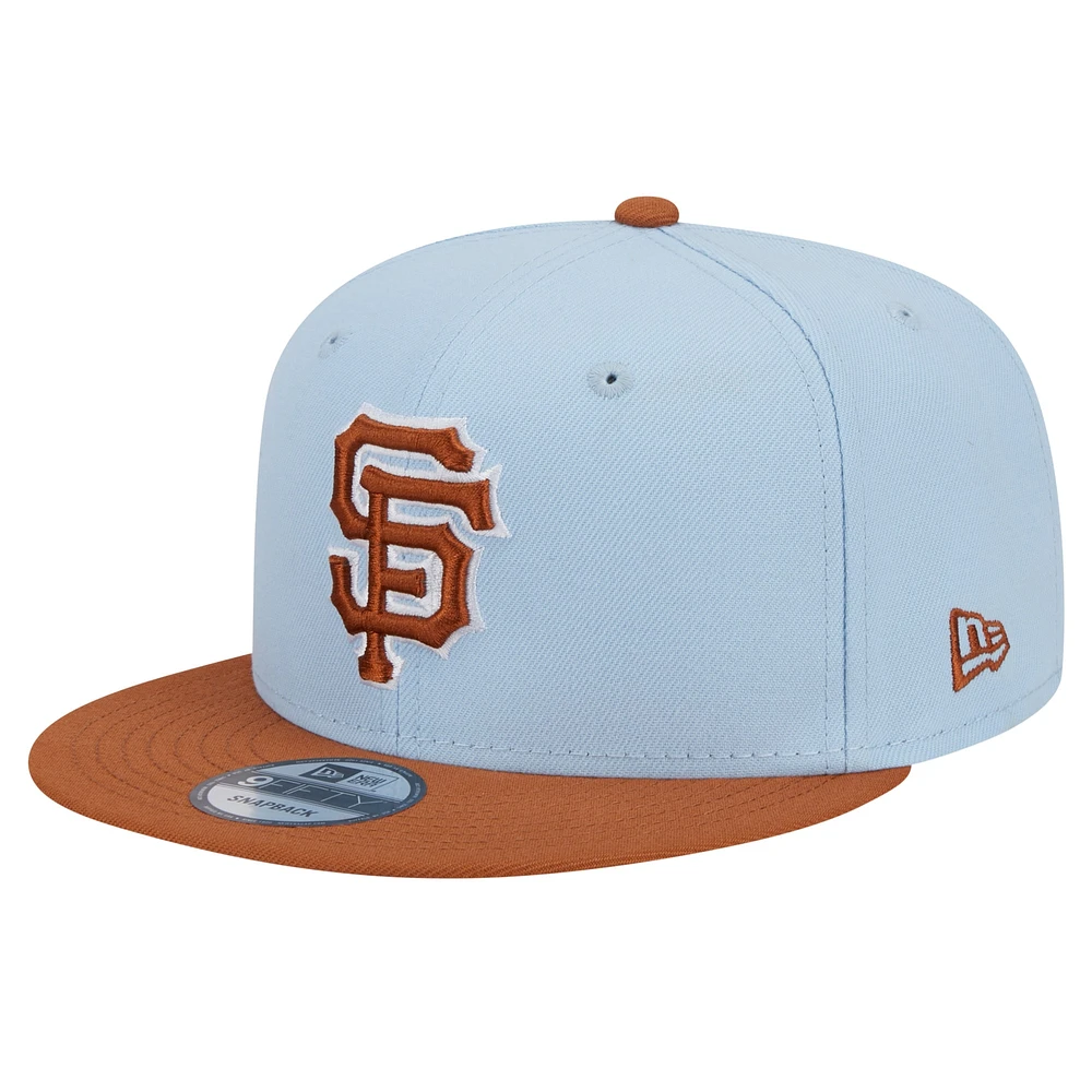 Men's New Era Light Blue San Francisco Giants Spring Color Two-Tone 9FIFTY Snapback Hat