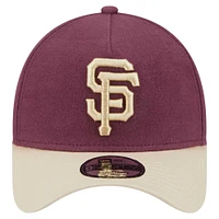 Casquette ajustable A-Frame 9FORTY en moleskine pour homme New Era Maroon San Francisco Giants