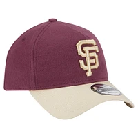 Casquette ajustable A-Frame 9FORTY en moleskine pour homme New Era Maroon San Francisco Giants