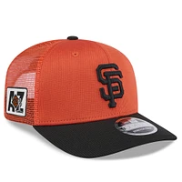 Men's New Era  Orange/Black San Francisco Giants 2025 Spring Training 9SEVENTY Stretch-Snap Trucker Hat