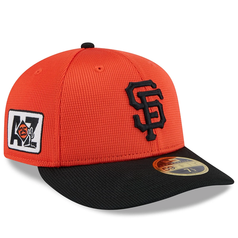 Casquette ajustée 59FIFTY orange/noir pour homme San Francisco Giants 2025 Spring Training Low Profile de New Era
